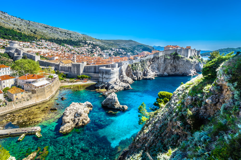 Harbor and city of Dubrovnik, Croatia